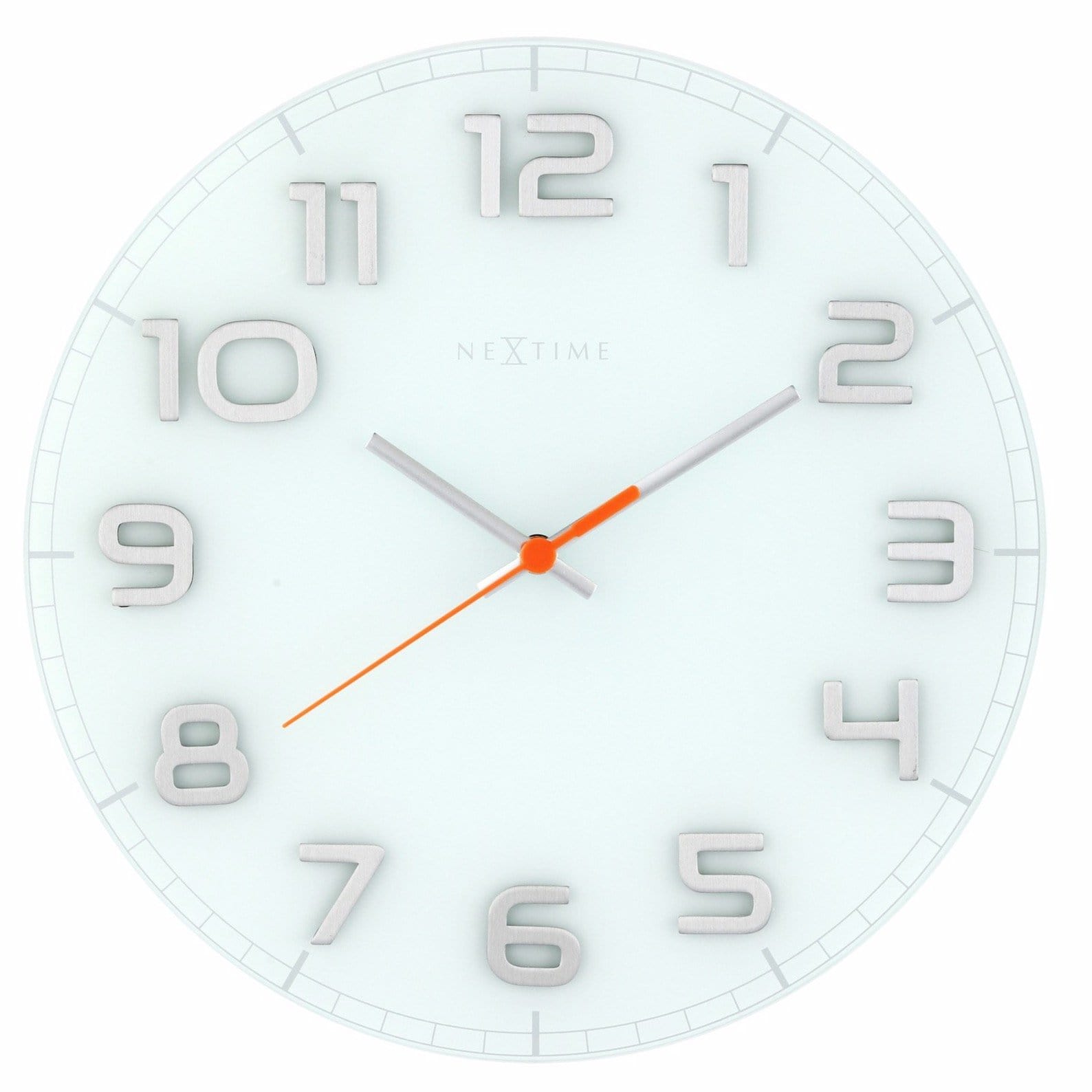 NeXtime Clocks Classy Round wall clock, 30x3.5 cm, glass front, modern round design with black clock hands.